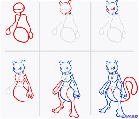 how to draw mewtwo step by step|easy things to draw step by step.